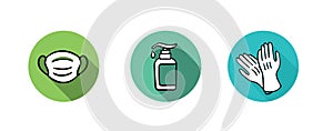 Sanitation accessories Icon - help during Coronavirus or COVID19