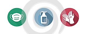 Sanitation accessories Icon - help during Coronavirus or COVID19