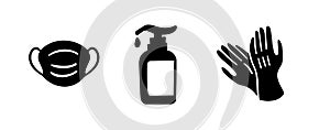 Sanitation accessories Icon - help during Coronavirus or COVID19