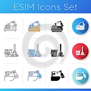 Sanitation icons set