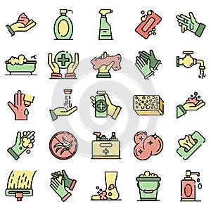 Sanitation icons vector flat