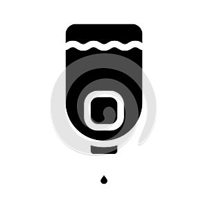 Sanitation liquid soap bottle glyph icon vector illustration