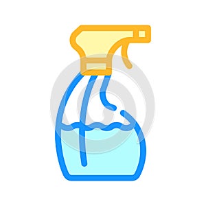 Sanitation sprayer bottle color icon vector illustration