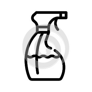 Sanitation sprayer bottle line icon vector illustration