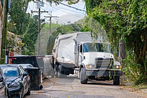 Sanitation Truck Stuck on Narrow Street