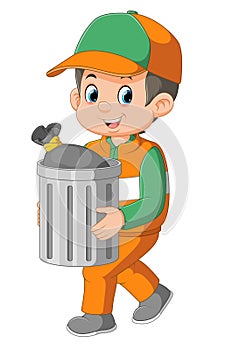 sanitation worker profession cartoon character