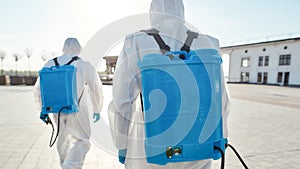 Save Lives. Sanitization and cleaning of the city due to the emergence of the Covid19 virus. Specialized team in