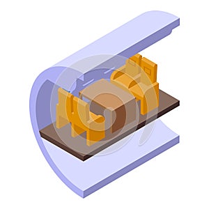 Sanitize business class seats icon isometric vector. Travel airplane