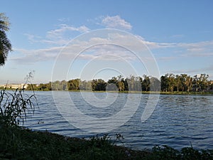 Sanjay Lake in the evening with clouds in background