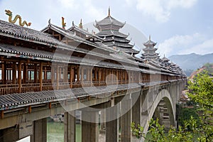 Sanjiang Wind and Rain Bridge,or roofed bridge