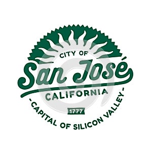 San Jose, California logo design template. Vector and illustration. photo