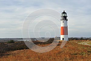 Sankaty Head Light Lighthouse Nantucket in autumn