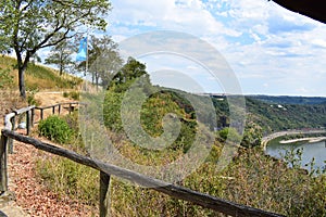 Sankt Goarshausen, Germany - 08 04 2022: way across Dreiburgenblick