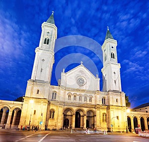 Sankt Ludwig church in Munich - Germany at night