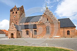 Sankt Nikolaj Church is a red brick building in the town of Middelfart in Denmark.