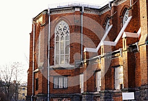 Sankt-Petersburg architecture old church sunlight day brick wall windows