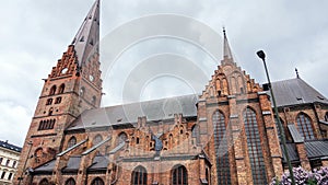 Sankt Petri kyrka is a large church in MalmÃÂ¶ it is built in the Gothic style and has a 105-metre 344 ft tall tower, Malmo, Swede photo