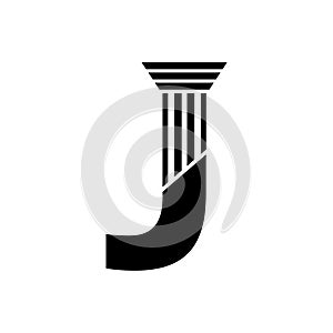 Sans Serif Letter J Pillar Law Logo