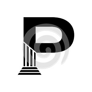 Sans Serif Letter P Pillar Law Logo