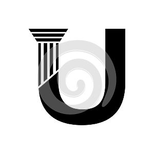 Sans Serif Letter U Pillar Law Logo