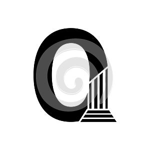 Sans Serif Number 0 Pillar Law Logo