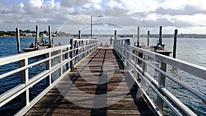 Sans Souci Park Wharf, is a famous fishing spot with a cloudy day, Sydney, Australia.