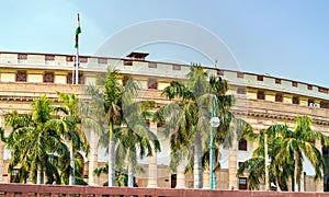 The Sansad Bhawan, the Parliament of India, located in New Delhi photo