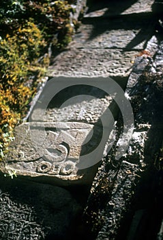 Sanskrit on mani wall