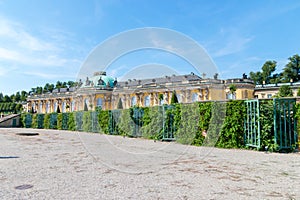 Sanssouci Palace, the former summer palace of Frederick the Great, King of Prussia, in Potsdam, Germany.