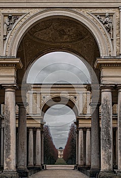 Sanssouci Royal Palace and Park in Potsdam. Ancient architecture of Germany