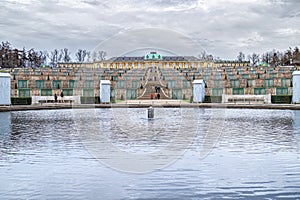 Sanssouci Royal Palace and Park in Potsdam. Ancient architecture of Germany