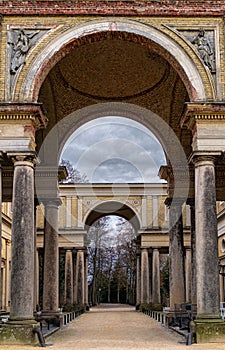 Sanssouci Royal Palace and Park in Potsdam. Ancient architecture of Germany