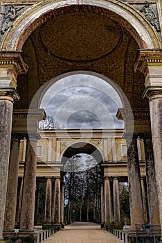 Sanssouci Royal Palace and Park in Potsdam. Ancient architecture of Germany