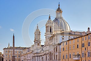 Sant`Agnese in Agone onto the Piazza Navona, Rome