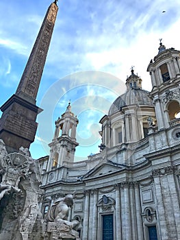 Sant\'Agnese in Agone or Sant\'Agnese in Piazza Navona;  a 17-century Baroque church in Rome, Italy