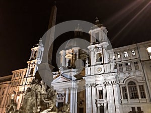 Sant\'Agnese in Agone or Sant\'Agnese in Piazza Navona at night