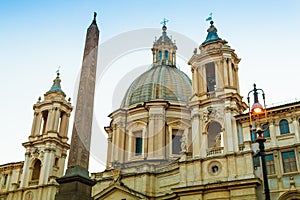 Sant`Agnese church in Piazza Navona in Rome, Italy