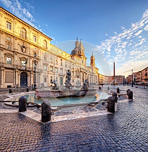 Sant`Agnese church in Piazza Navona, Rome. Italy