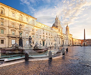 Sant`Agnese church in Piazza Navona, Rome. Italy