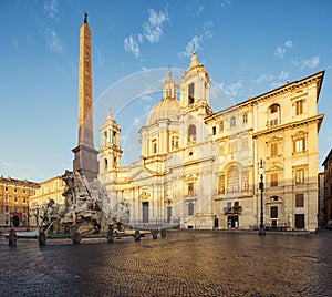 Sant`Agnese church in Piazza Navona, Rome. Italy