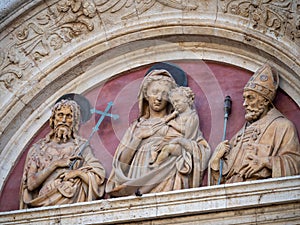 Sant'Agostino church detail, Montepulciano, Tuscany, Italy photo