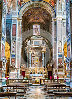 Main altar in the Church of Sant`Agostino in Rome, Italy. photo