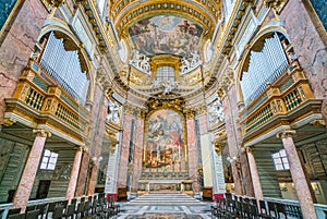 The apse in the Basilica of the Santi Ambrogio e Carlo al Corso, in Rome, Italy. photo