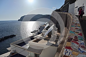 Sant`Angelo d`Ischia - Panorama della baia da via Sant`Angelo in controluce photo