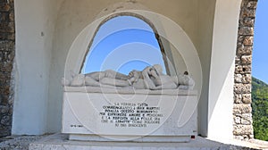 Ossuary monument of Sant`Anna di Stazzema. Memorial of the Nazi massacre of 12 August 1944