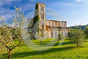 Sant Antimo Abbey near Montalcino, Tuscany, Italy photo