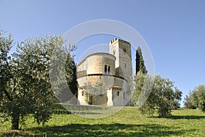 Sant`Antimo abbey next to Montalcino, in Val d`Enza