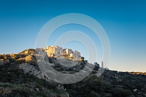 Sant` Antonino church and village in Balagne region of Corsica photo