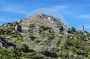 Sant Antonino village view in Corsica Island photo