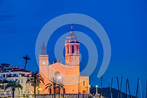 Sant Bartomeu i Santa Tecla church at Sitges, Spain